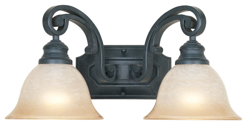 Barcelona 2-Light Bath Bar, Natural Iron