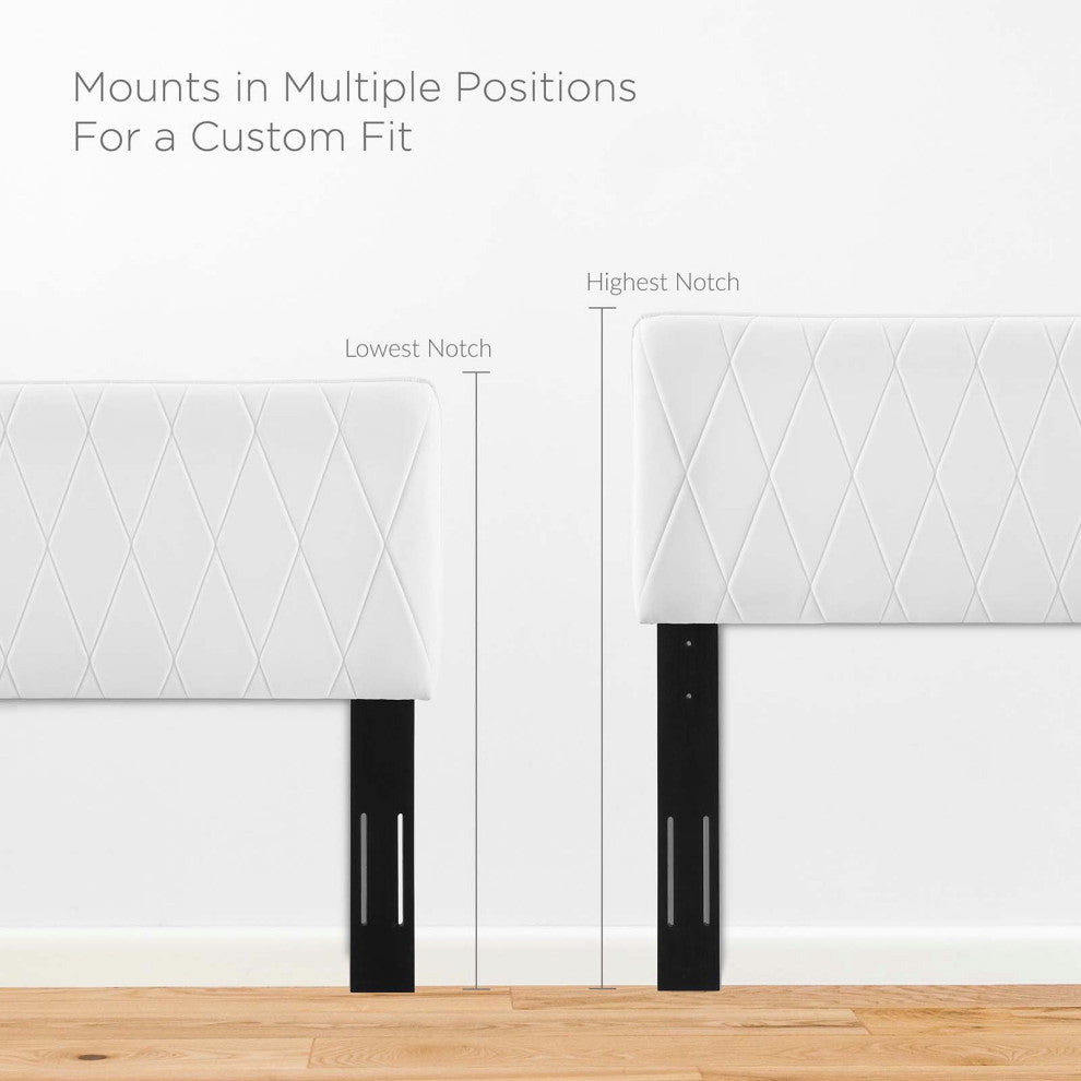 Headboard, King Size, Velvet, White, Modern Contemporary, Bedroom Master Suite