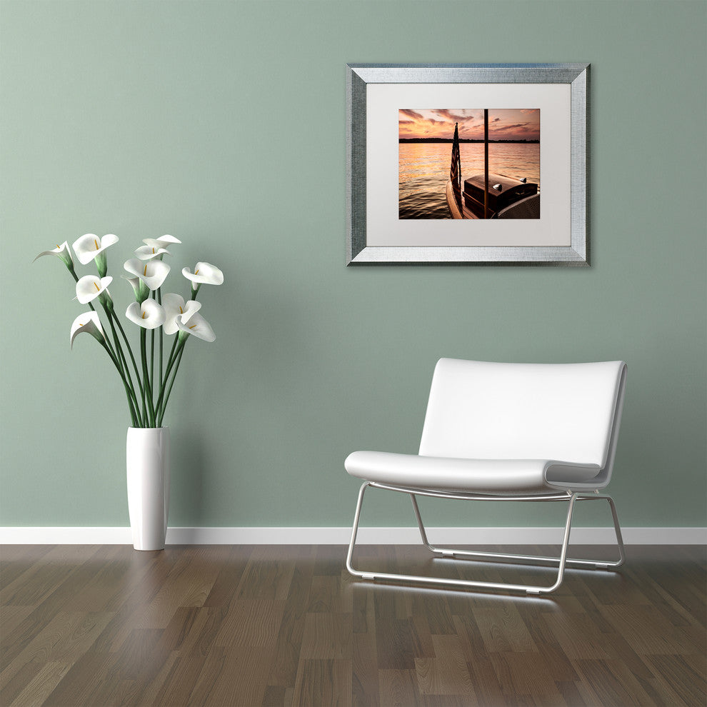 Jason Shaffer 'Chippewa Lake' Matted Framed Art, Silver Frame, White Mat, 20x16