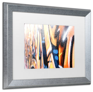 "Graffiti" Framed Art by Yale Gurney, Silver, White, 20"x16"