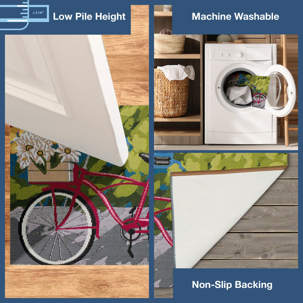 Esencia Summer Ride Indoor/Outdoor Mat Blue 2'x2'10"