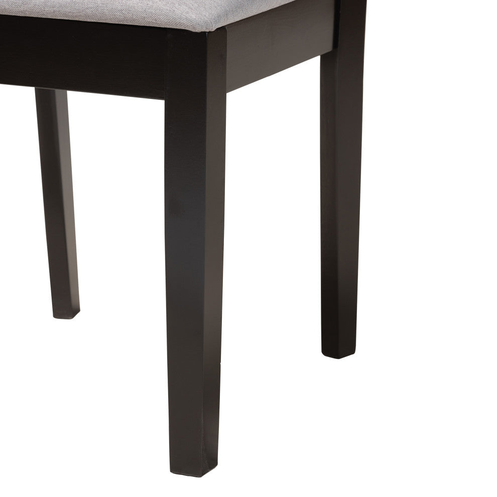 Marsala Modern Collection, Gray/Dark Brown, 5-Piece Dining Set