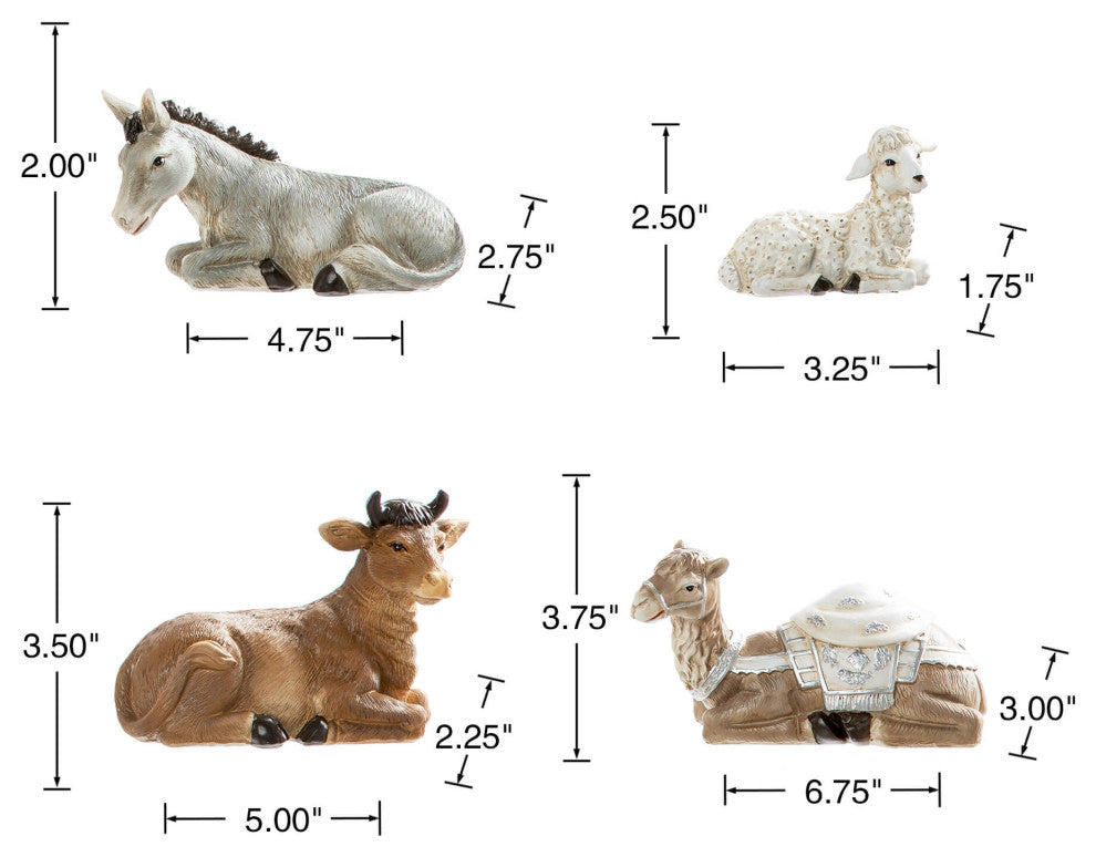 12-Piece Ivory Resin Nativity Figurine Set