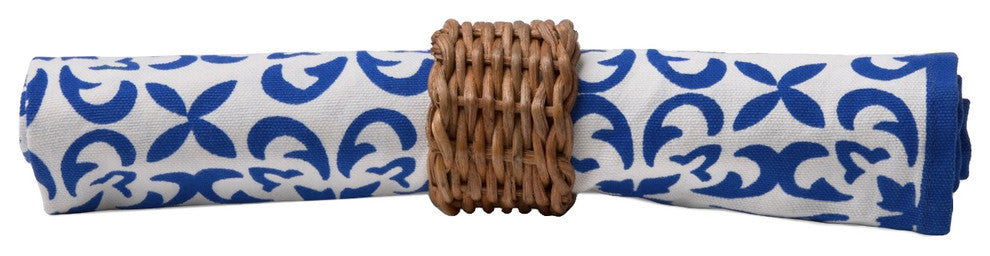 Hampton, Honey Rattan Napkin Rings, Set of 4