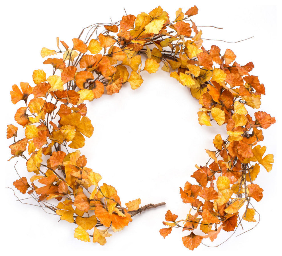 Fall Gingko Leaf Garland, 2-Piece Set