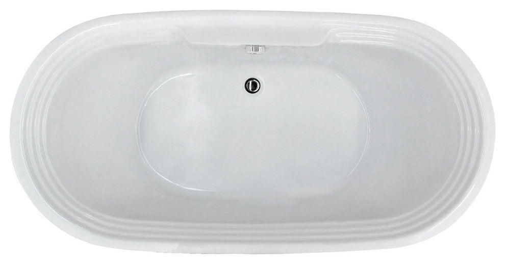 Lucien Oval Freestanding Bathtub, White, Soaker