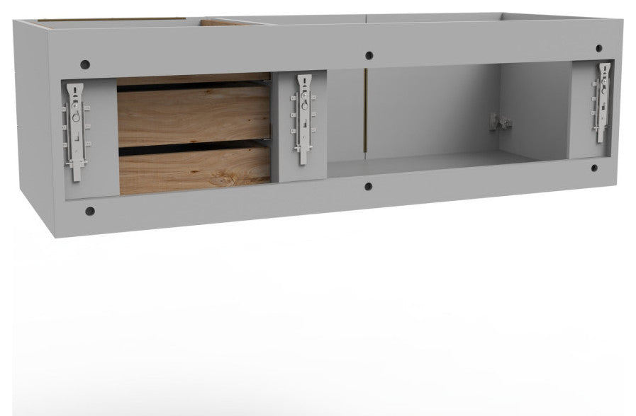 CastelloUSA Alpine 48" Wall Mounted Vanity, Base Only, Gray, Gold Handles