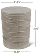 GDF Studio Aubree Outdoor 16" Light-Weight Concrete Side Table, Light Gray