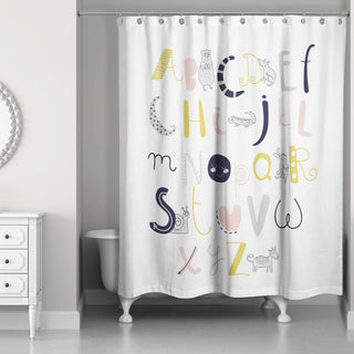 Animal Alphabet 71x74 Shower Curtain