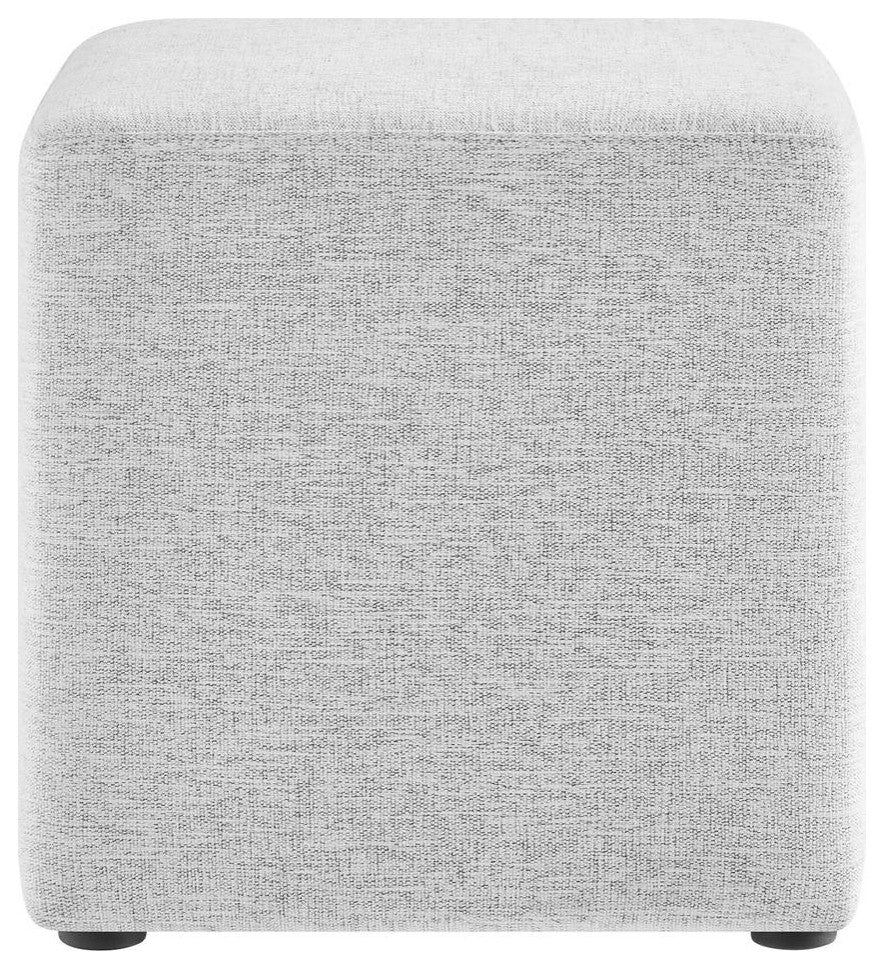 Callum 17 Square Woven Heathered Fabric Upholstered Ottoman