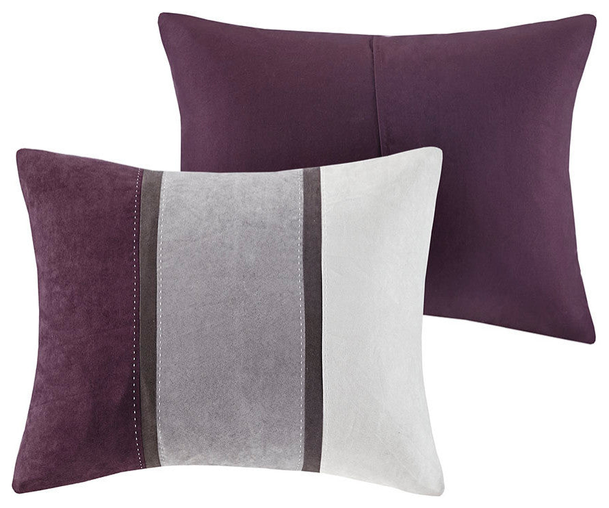 Madison Park Palisades Palizzate Suede 7-Piece Comforter Set, Purple, Cal King