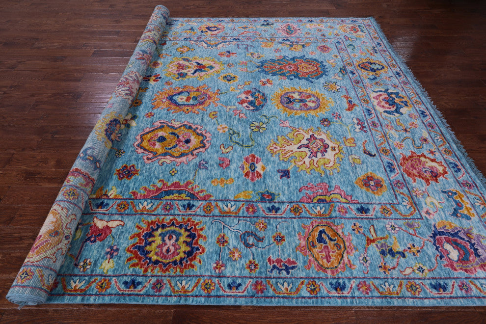 Handmade Turkish Oushak Wool Rug 9' 3" X 12' 0" - Q16087