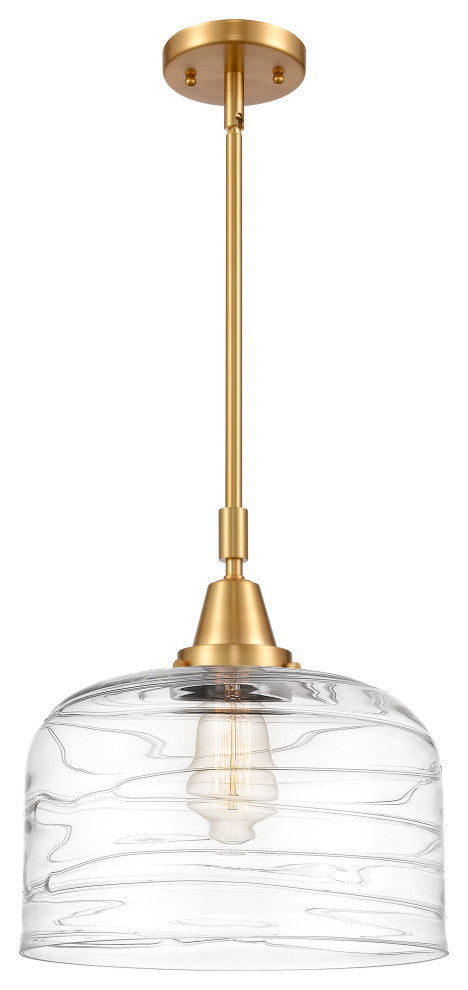 Innovations 447-1S-SG-G713-L Bell 1 Light 12" Mini Pendant, Satin Gold
