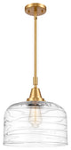 Innovations 447-1S-SG-G713-L Bell 1 Light 12" Mini Pendant, Satin Gold