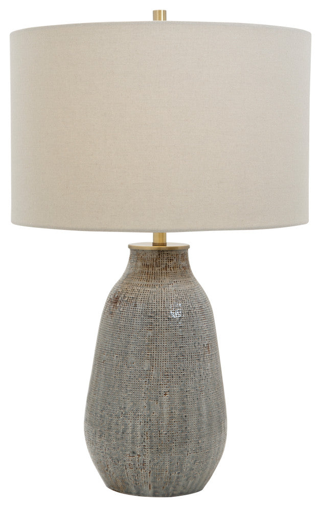 Uttermost Monacan Gray Textured Table Lamp