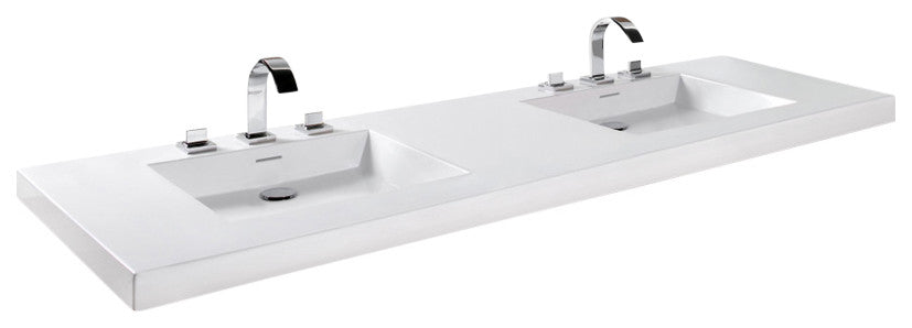 Lavatory Sink VCS 72 CUBE COLLECTION IN: 72x22x2, Glossy