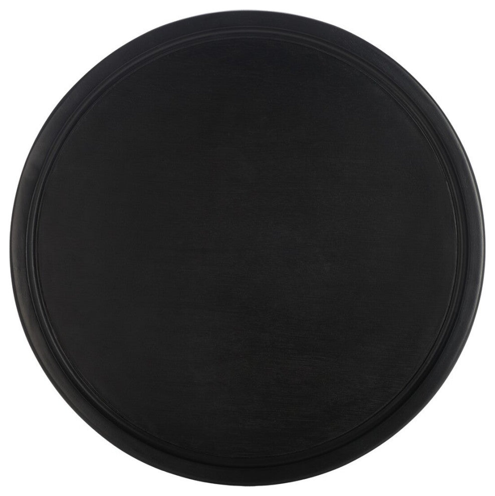 Safavieh Devin Round Coffee Table, Black W/ White Wash Distress /