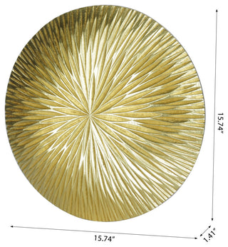 Golden Pine Wood Carving Plate Wall DÃ©cor