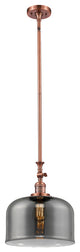 X-Large Bell 1-Light Mini Pendant, Antique Copper, Plated Smoke