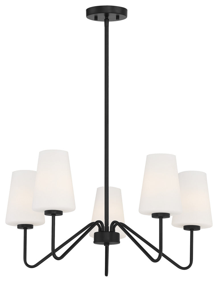 5-Light Chandelier, Matte Black