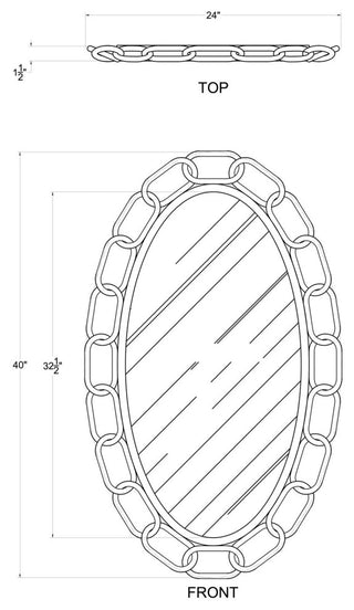 Varaluz 444MI24 Chains of Love 24" W x 40" H Oval Steel Framed - Matte Black /