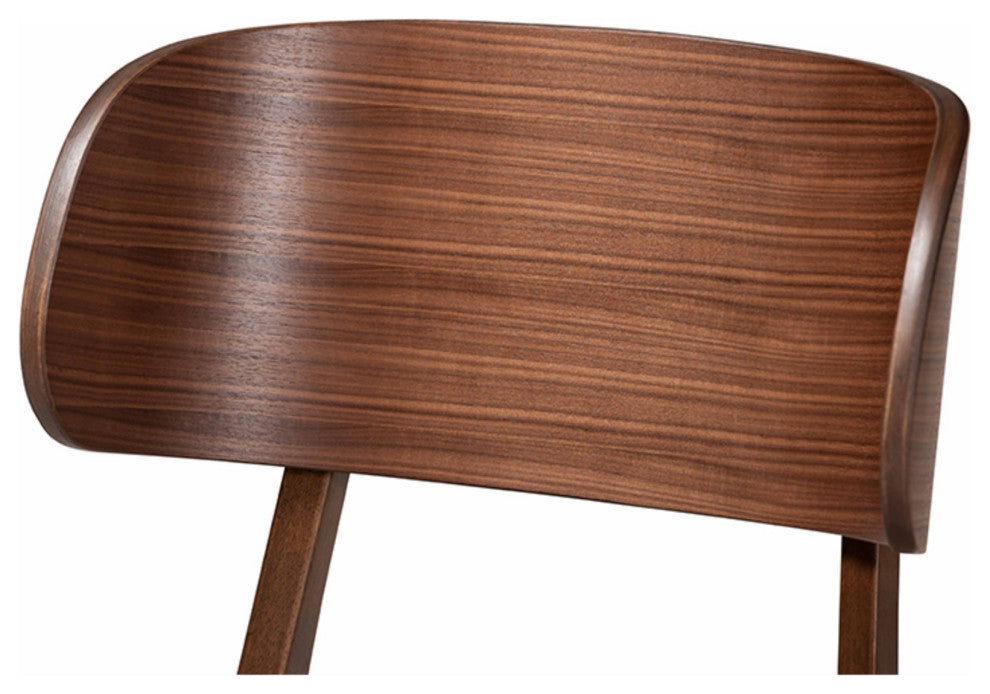 Alston Modern Beige Fabric and Walnut Brown Finished Wood 2-Piece Chair Set