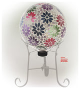 Colorful Daisy Gazing Globe with Mosaic Flower Design