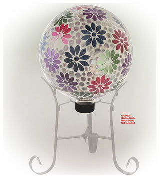 Colorful Daisy Gazing Globe with Mosaic Flower Design
