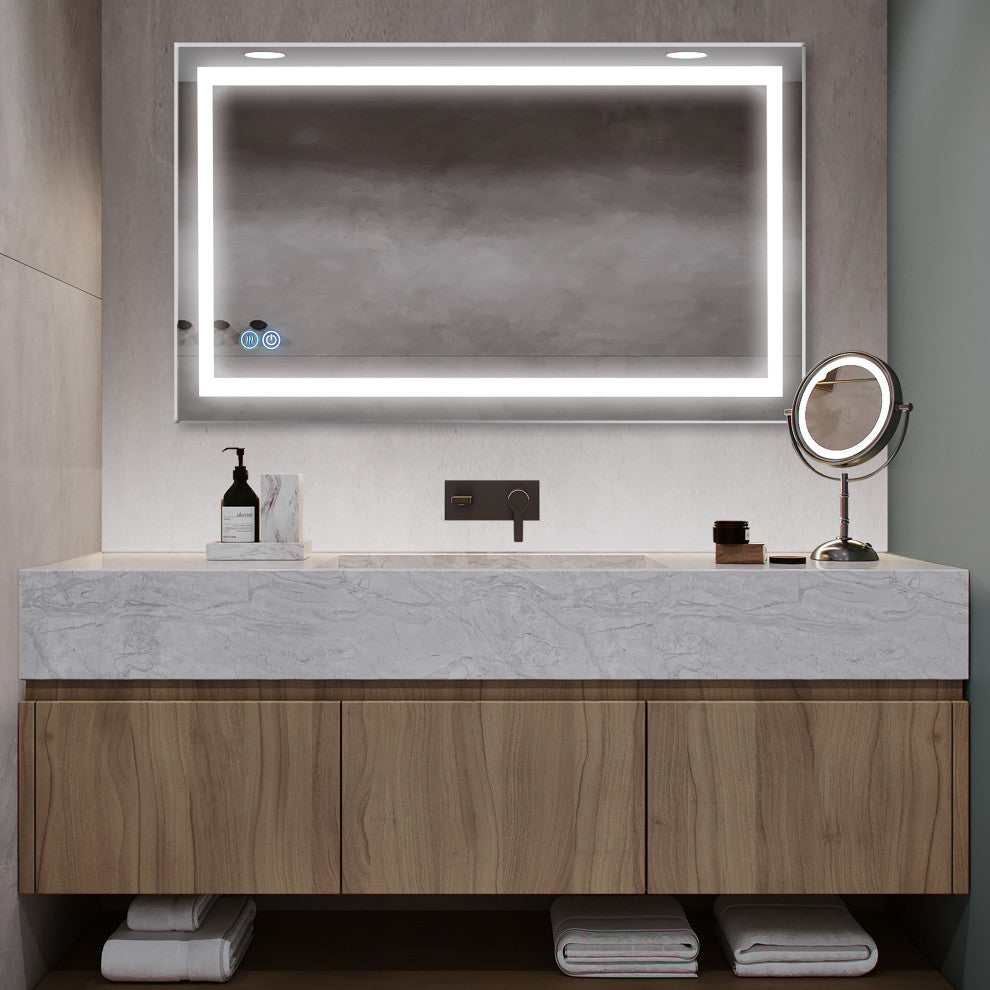 40" W X 24" H Rectangle No-frame 3CCT LED Mirror