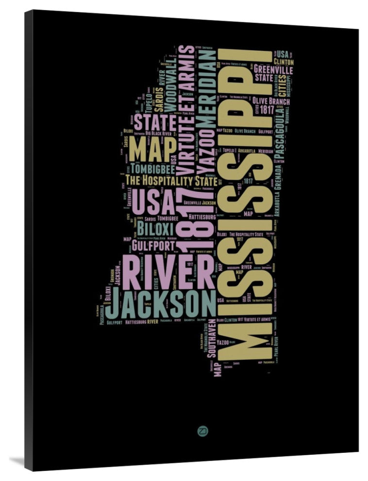 "Mississippi Word Cloud 1" Fine Art Print