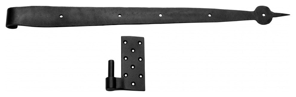 2 Pintle Bean Door Hinge Black Wrought Iron 24 1/2" H |