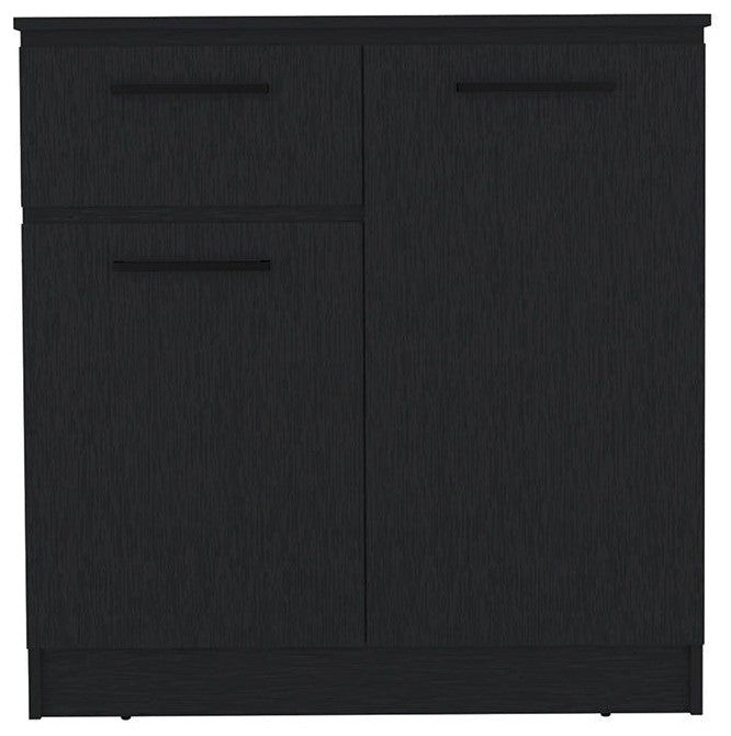 Clarion Dresser with 2-Door Cabinets and Drawer, Black