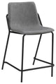 Set of 2 Counter Height Stool, Gray and Black