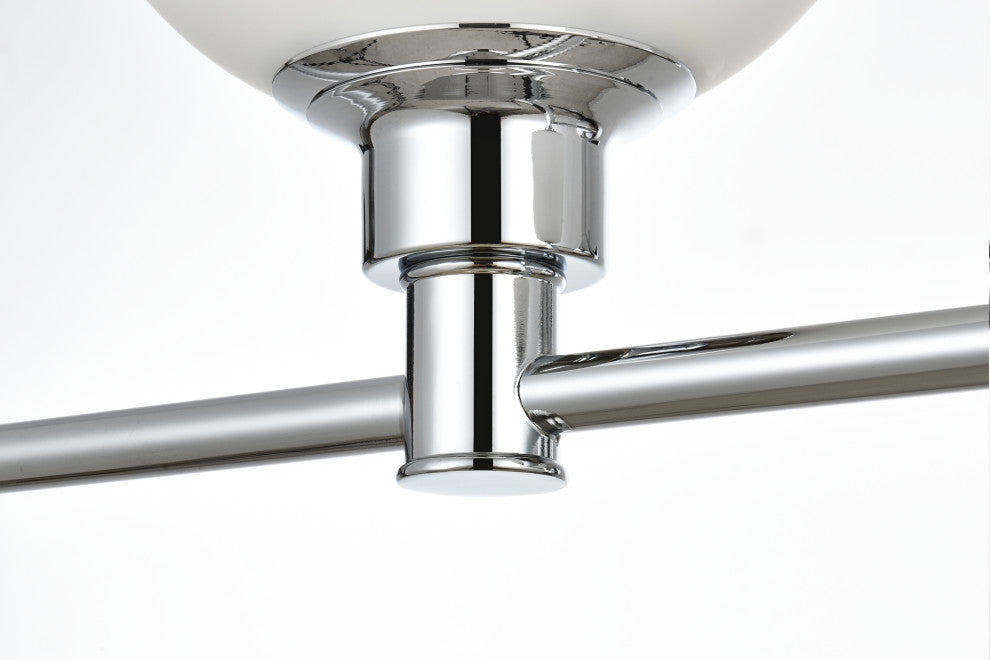 4 Light Chrome And Frosted White Bath Sconce
