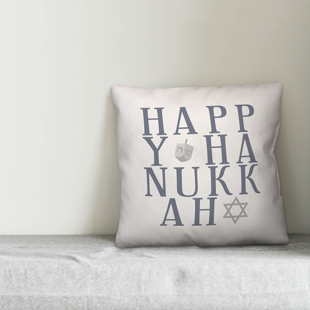 Happy Hanukkah 16"x16" Throw Pillow