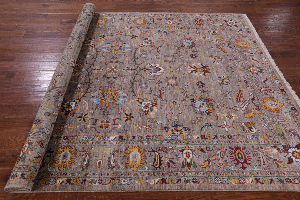 6' 11" X 9' 11" Persian Tabriz Hand-Knotted Wool Rug Q10115