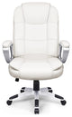White Leather Executive Chair With Lumbar Support
