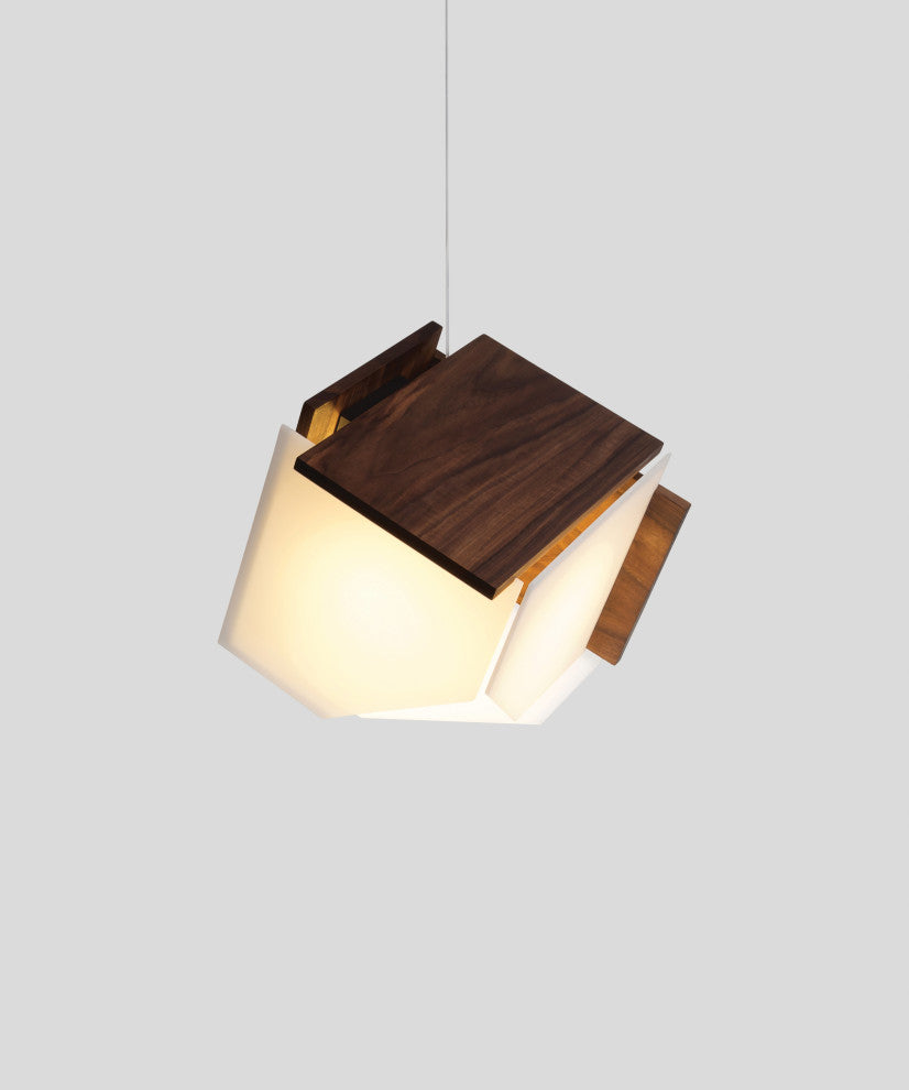 Mica L 1-Light Pendant, Wood: Oiled Walnut, Led