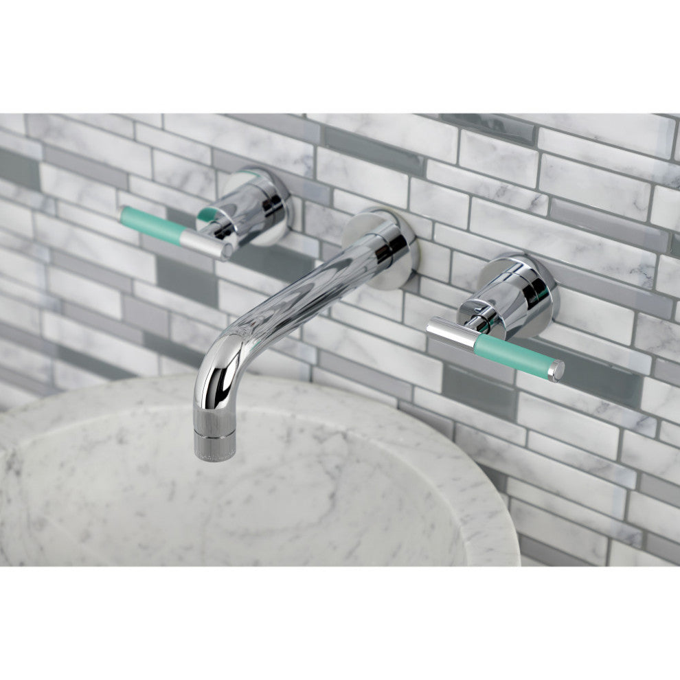 Kingston Brass KS8121CKL Two-Handle Wall Mount Bathroom Faucet, Polished Chrome