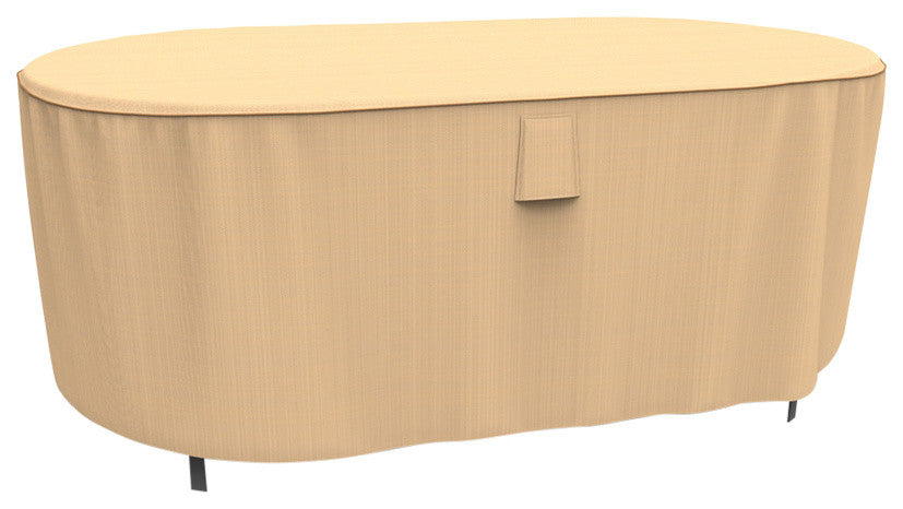 NeverWet Savanna Oval Patio Table Covers, Small - 28"h X 60"l X 42"w