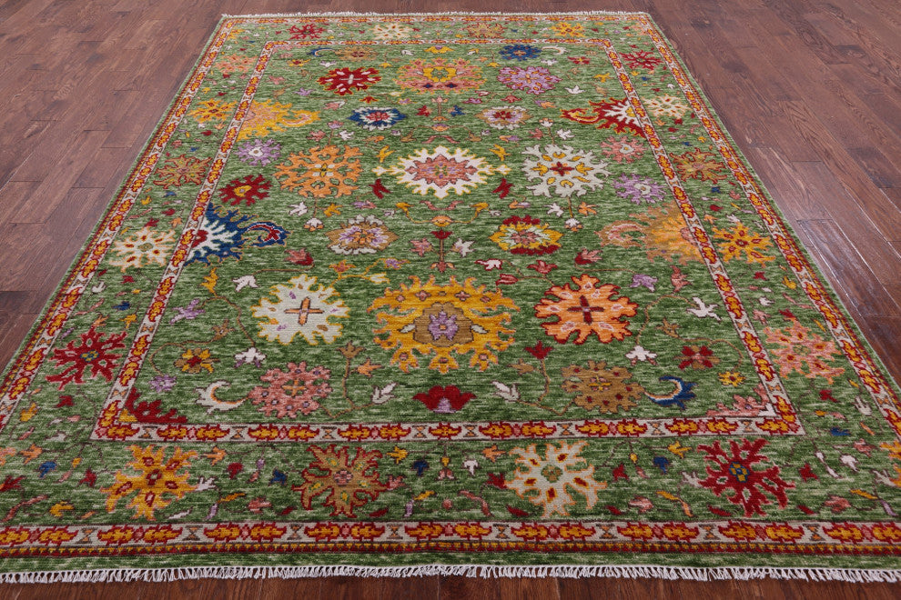 Turkish Oushak Hand Knotted Wool Rug 8' 0" X 10' 1" - Q15653