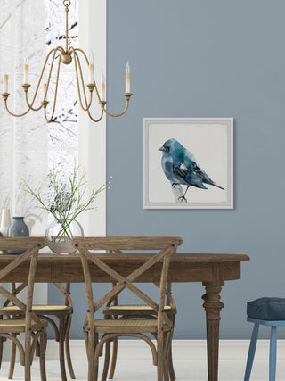 "Chubby Blue Bird" Framed Painting Print, 32"x32"