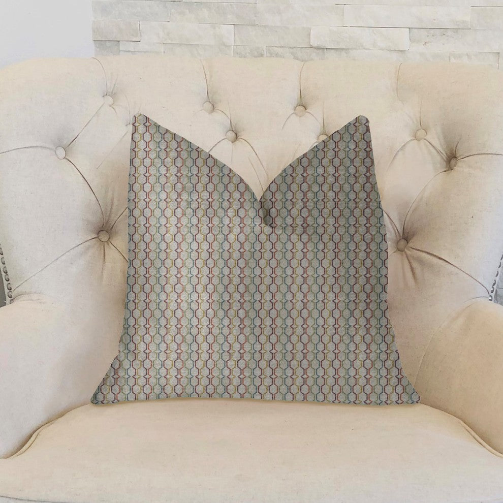 Jazzy Straw Multicolor Luxury Throw Pillow, 18"x18"