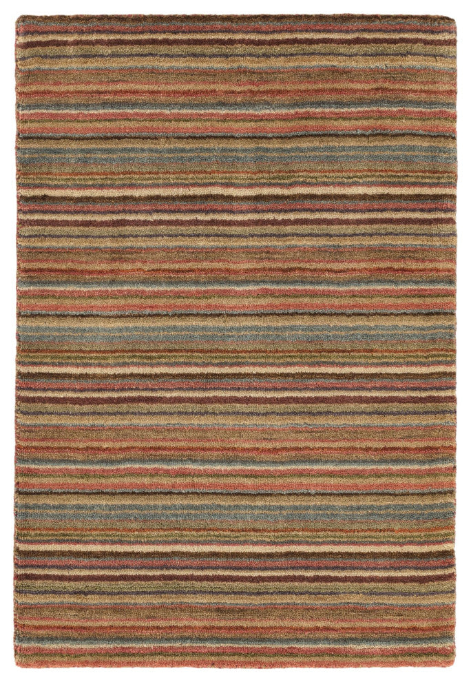 Dash & Albert Brindle Stripe Spice Hand Loom Knotted Wool Rug, Multi, 2' x 3'