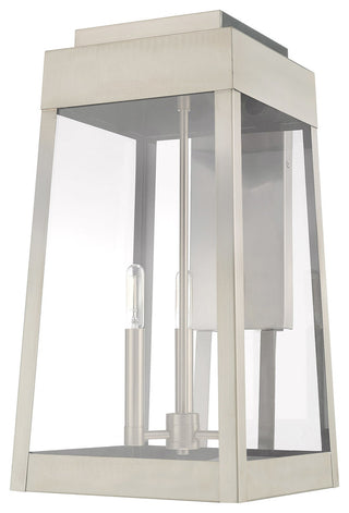 Transitional Outdoor Wall Lantern, Brushed Nickel