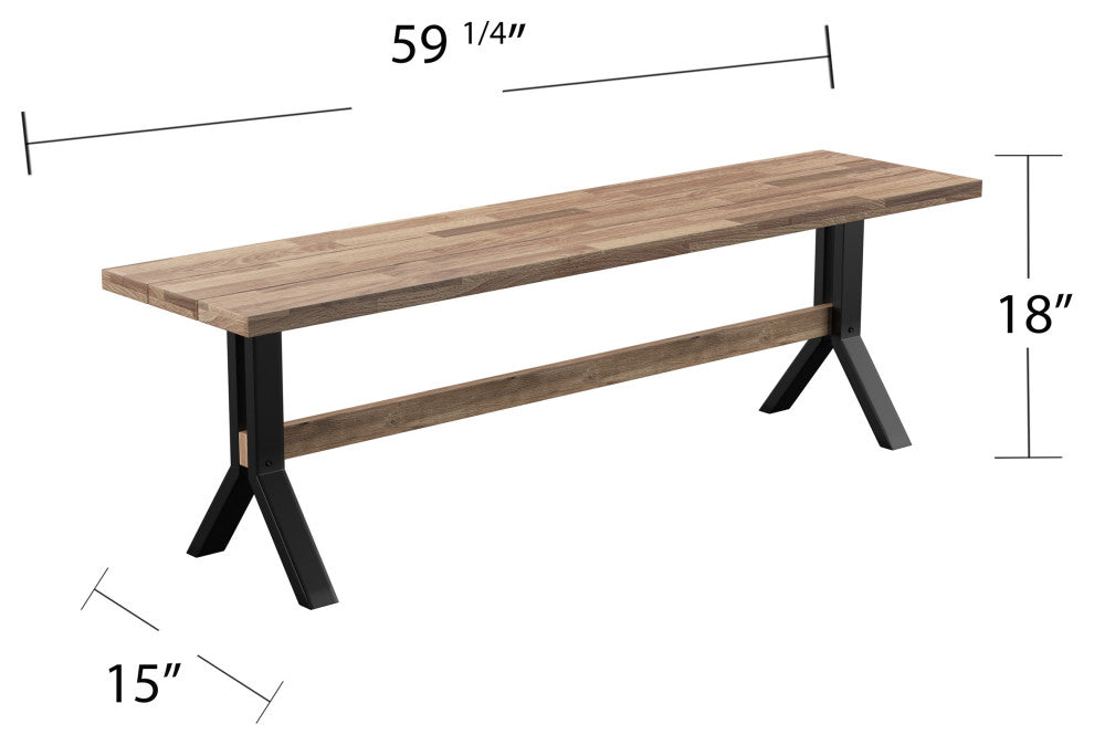 Acre Slatted Outdoor Bench