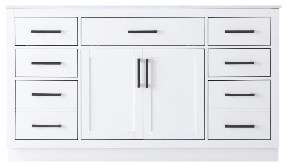 Home Living 60" Single Bathroom Vanity, White