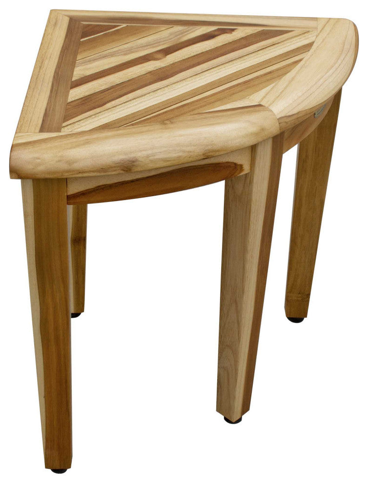 18" X 23" Natural Teak Corner Shower Bench