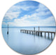 Bright Sky And Blue Sea, Seascape Photo Disc Metal Artwork, 11"