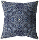 18" Indigo Boho Ornate Suede Throw Pillow